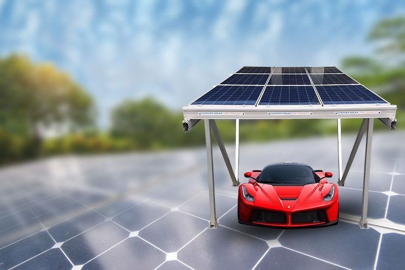 cobertura solar para estacionamento feita com módulos fotovoltaicos